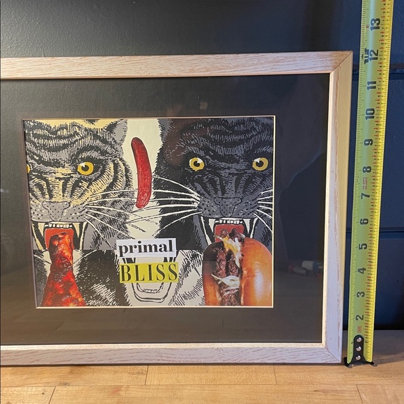 Handmade Collage for Carnivores Framed Luxe Wall Art w Tigers and Meats! - Picture 5 of 5